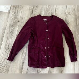 Landau Women's Burgundy scrub Jacket